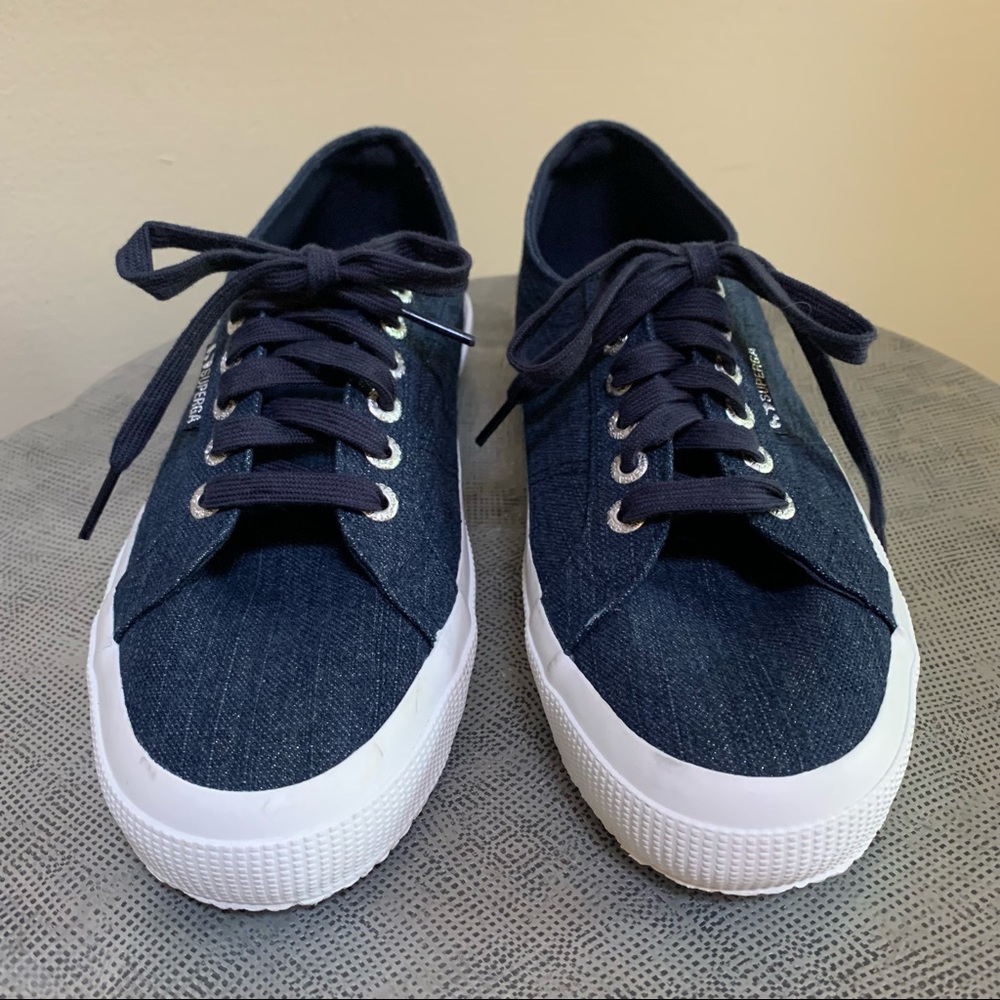 Superga Classic 39.5 ~ Blue Metallic 2750 Cotu Sneakers - Picture 6 of 10